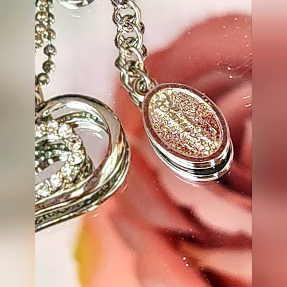 925 silver Unique design Disney crystal heart & Mickey pendant necklace - Picture 5 of 7